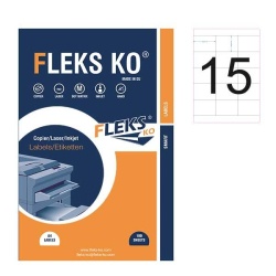Етикети Fleks Ko Бели, прави ъгли, 70x50.8 mm A4, 100 л. 15 етик./лист