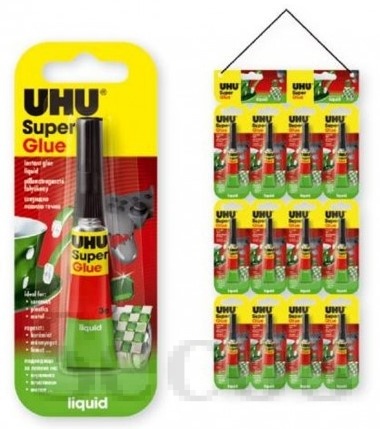 Моментно лепило Super glue UHU, 3 гр.