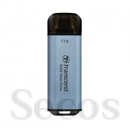 Твърд диск Transcend 1TB, USB External SSD, ESD300C, USB 10Gbps, Type C, Sky Blue