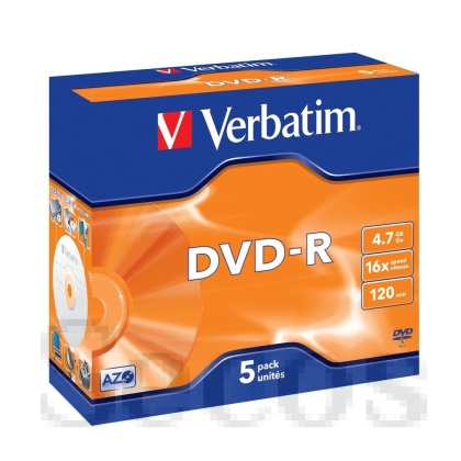 Медия Verbatim DVD-R AZO 4.7GB 16X MATT SILVER SURFACE (5 PACK)