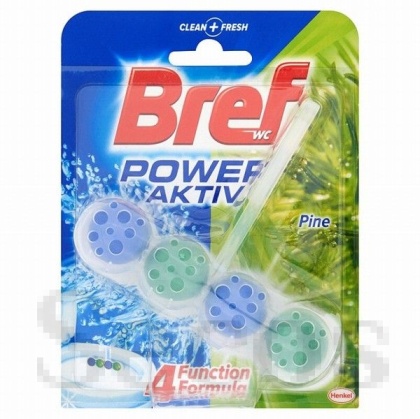 Ароматизатор за тоалетна Bref WC Power Activ Блокче, комплект 50 g, Pine