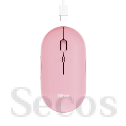 Мишка TRUST Puck Wireless & BT Rechargeable Mouse Pink