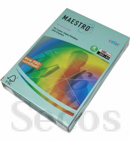 Цветен картон Maestro Color Син пастел, А4, 250 л. 160 g/m2