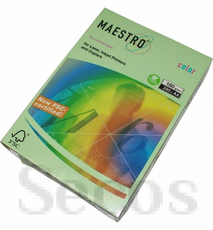 Цветен картон Maestro Color Зелен пастел, А4, 250 л. 160 g/m2