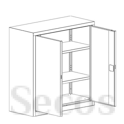 Метален шкаф Malow Office Locker SBM 102 С два рафта, 80x43.5x104 cm Сив