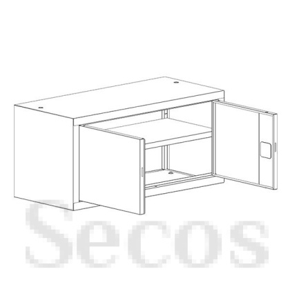 Надстройка за метален шкаф Malow Office Locker SBM 403 С един рафт, 100x43.5x46.5 cm Сив