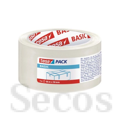 Лепяща лента Tesa Basic Pack Опаковъчна хотмелт 50 mm x 66 m, Безцветна