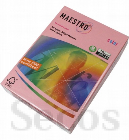 Цветен картон Maestro Color Розов пастел, А4, 250 л. 160 g/m2