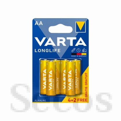 Батерия Varta Longlife LR6/AA Алкална, 1.5V, 4+2 бр.