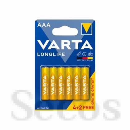 Батерия Varta Longlife LR03/AAA Алкална, 1.5V, 4+2 бр.