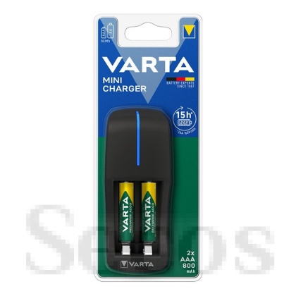 Батерия Varta Power Accu R2U/AAA със зарядно Презареждаща 800 mAh, 1.2V, 2 бр., За 1/2 батерии AA/AAA