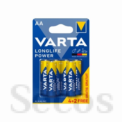 Батерия Varta Longlife Power LR6/AA Алкална, 1.5V, 4+2 бр.