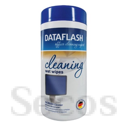 Почистващи мокри кърпи за екрани Data Flash 100 бр.