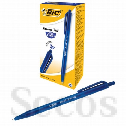 Автоматична химикалка Bic Round Stic Clic 0.4 mm Синя