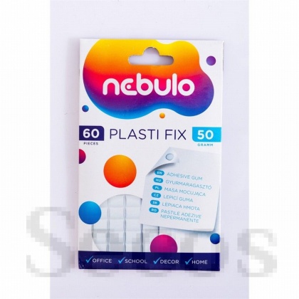 Монтажни лепенки Nebulo Plasti Fix Неперманентни, 60 бр. Бели