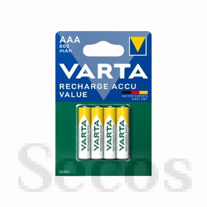 Батерия Varta Power Accu R2U/AAA Презареждаща 800 mAh, 1.2V, 3+1 бр.