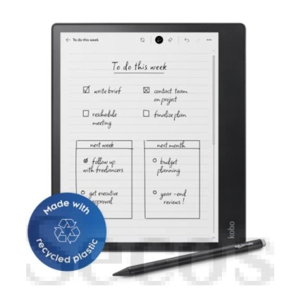 Четец за Е-книги Kobo Elipsa 2E-Book Reader Pack, E Ink Carta 1200 touchscreen, 10.3 inch, 1404 x 1872, 32 GB, CPU 2.0 GHz, USB-C, Includes Kobo Stylus, Black