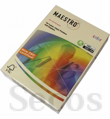 Цветен картон Maestro Color Крем, А4, 250 л. 160 g/m2