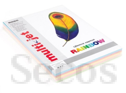 Цветен микс картон Multi Jet Rainbow Наситен, A4 5x25 л. 160 g/m2