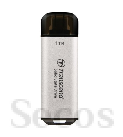 Твърд диск Transcend 1TB, USB External SSD, ESD300S, USB 10Gbps, Type C, Silver