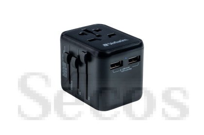 Адаптер Verbatim UTA-01 Universal Travel Adapter with 2 x USB-A ports