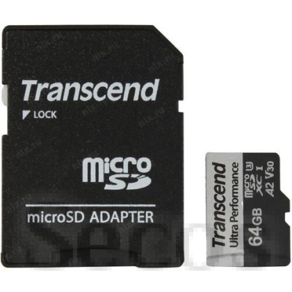 Памет Transcend 64GB micro SD with adapter UHS-I U3 A2 Ultra Performance