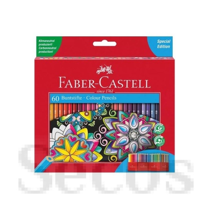 Цветни моливи Faber-Castell Шестоъгълни, 60 цвята