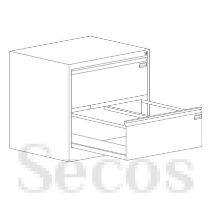 Шкаф за висящи папки Malow File Locker SZK102E Двоен с 2 чекмеджета, 77.5x63x71.5 cm, Сив