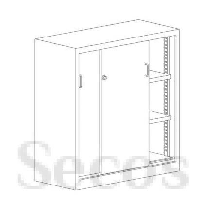 Метален шкаф Malow Office Locker SBM 112 С два рафта, 100x43.5x104 cm Сив