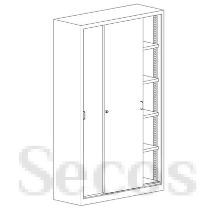 Метален шкаф Malow Office Locker SBM 222 С четири рафта, 100x43.5x199 cm Сив