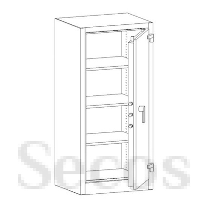 Огнеупорен метален шкаф Malow Office Locker SAM W1A С три рафта, 70x55x150 cm