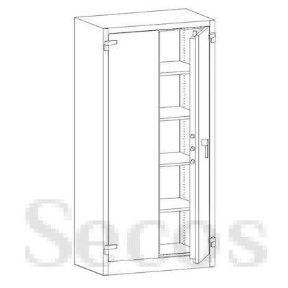 Огнеупорен метален шкаф Malow Office Locker SAM W2A С четири рафта, 95x55x195 cm