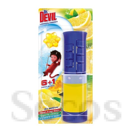 Ароматизатор за тоалетна Dr.Devil Point Block Гел диск, 45 ml, Lemon Fresh