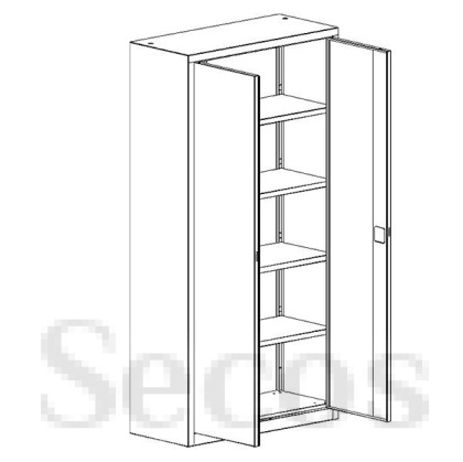 Метален шкаф Malow Office Locker SBM 202 С четири рафта, 80x43.5x199 cm Сив