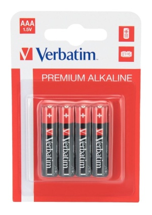 Батерия Verbatim ALKALINE BATTERY AAA 4 PACK (HANGCARD)