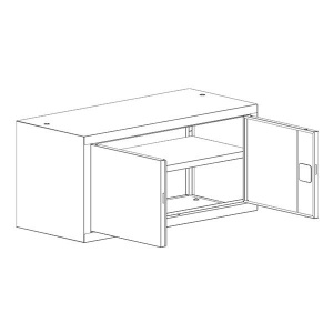 Надстройка за метален шкаф Malow Office Locker SBM 403 С един рафт, 100x43.5x46.5 cm Сив