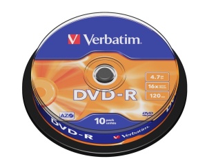 Медия Verbatim DVD-R AZO 4.7GB 16X MATT SILVER SURFACE (10 PACK)