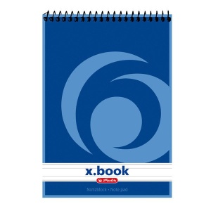 Бележник Herlitz X-book Меки сини корици със спирала, А5 50 л. с редове