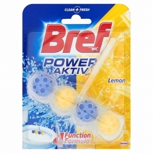 Ароматизатор за тоалетна Bref WC Power Activ Блокче, комплект 50 g, Lemon