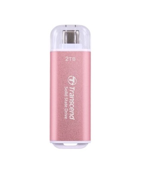 Твърд диск Transcend 2TB, USB External SSD, ESD300P, USB 10Gbps, Type C, Pink