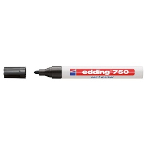 Paint маркер Edding 750 Объл връх 2-4 mm Черен