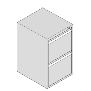 Шкаф за висящи папки Практик А42 Единичен с 2 чекмеджета, 40.8x48x68.5 cm, Сив